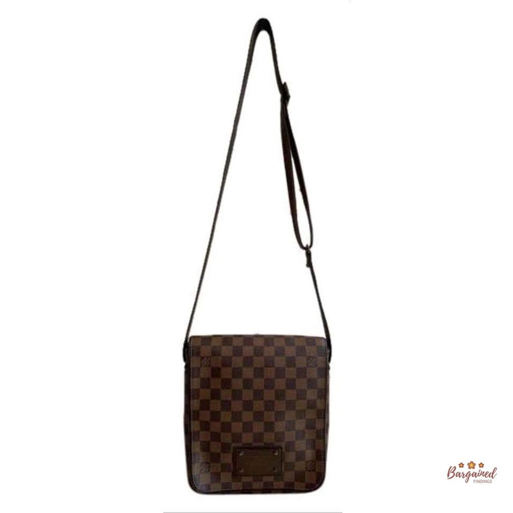 Authentic Louis Vuitton Damier Ebene Coated Canvas Brooklyn PM Shoulder Bag